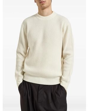 Les Deux Pull En Maille Côtelée À Col Rond - White