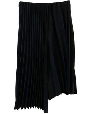 Saint Laurent Pleated-Construction Asymmetric Skirt - Black
