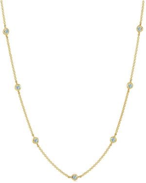 Dower & Hall Collar En Oro Vermeil Amarillo De 18 Ct Con Aguamarina - Metálico