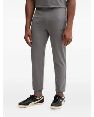 EA7 Logo-Print Track Pants - Gray