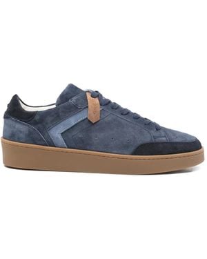 Canali Suede Paneled Sneakers - Blue