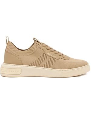 Bally Panelled Knit Trainers - Natural