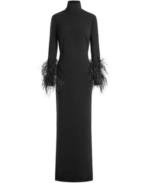 16Arlington Arios Jurk Met Veren - Zwart