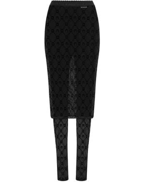 Marine Serre Mesh Broek Met Monogram - Zwart