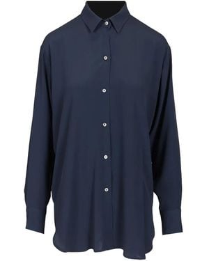 Al Duca d'Aosta Oversized Silk Shirt - Blue