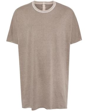 Boris Bidjan Saberi T-Shirt Met Getapete Strip - Grijs