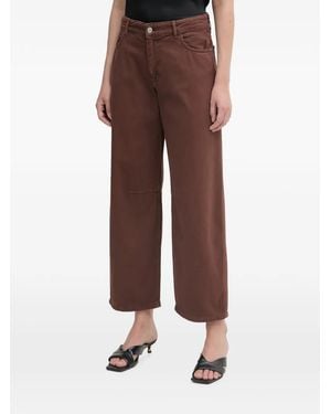 Haveone Seam-Detail Wide-Leg Jeans - Brown