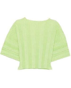 Issey Miyake Haut À Design Plissé - Green