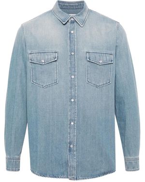 Saint Laurent Jeanshemd Mit Druckknöpfen - Blau