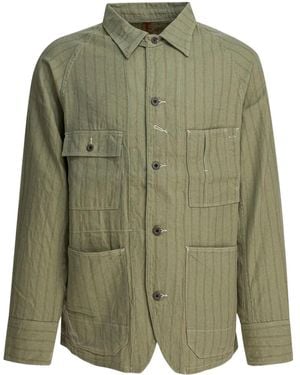 Kapital Gestreifte Jacke mit Taschen - Grün