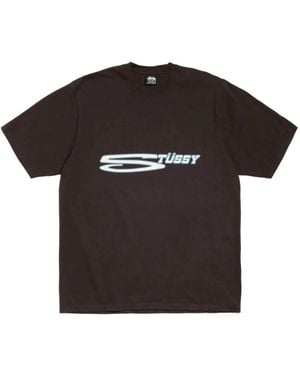 Stussy Logo-Print T-Shirt - Black