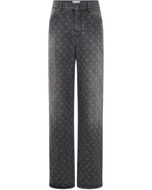 Marine Serre Moon-Print Jeans - Grey