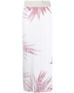 Lorena Antoniazzi Palm Tree-Print Pleated Skirt - White