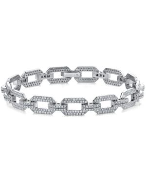 SHAY 18Ct Flat Geo Link Diamond Bracelet - White