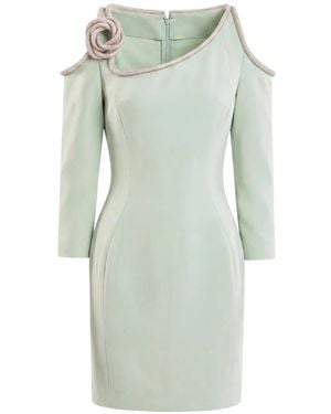 Saiid Kobeisy Crystal-Embellished Cold-Shoulder Mini Dress - Green