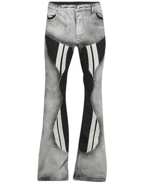 RIVINGTON roi Rebis Pneuma Acid-Wash Paneled Jeans - Gray