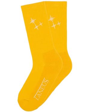 Laneus Star-Embellishment Socks - Yellow