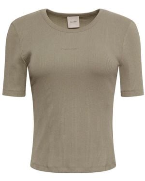 Calvin Klein Ribbed T-Shirt - Grey