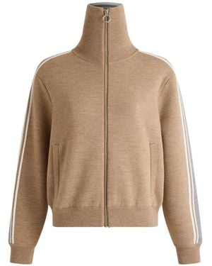 Fusalp Stripe-Detail Zip-Up Cardigan - Natural