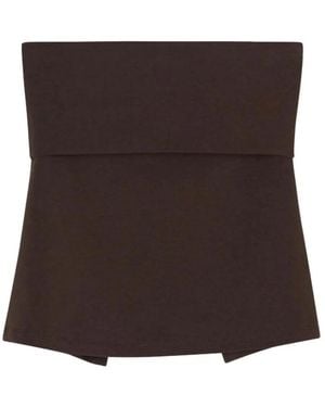 Closed Strapless Tank Top - Brown