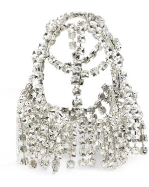 Patrizia Pepe Crystal-Embellished Fringed Head Accessory - White