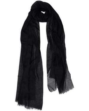 LA ROSE Frayed-Edge Scarf - Black