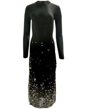 Carolina Herrera Paillette-Embroidered Evening Dress - Black