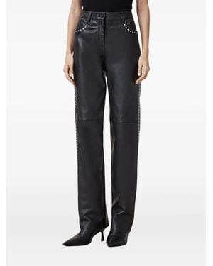 AllSaints Saige Studded Leather Pants - Black