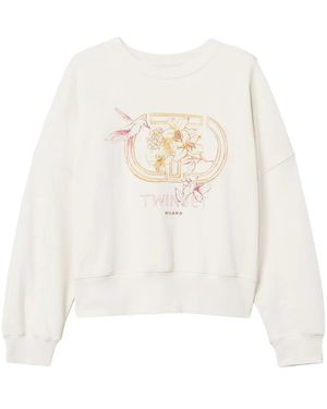 Twinset ハミングバードプリント スウェットシャツ - ホワイト