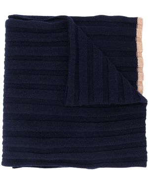 Brunello Cucinelli Ribgebreide Sjaal - Blauw