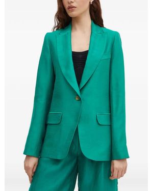 La Petite Francaise Voyante Button Flap-Pocket Blazer - Green