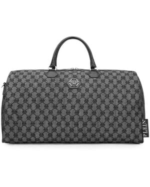 Philipp Plein Denim Weekend Bag Jacquard Monogram - Grey