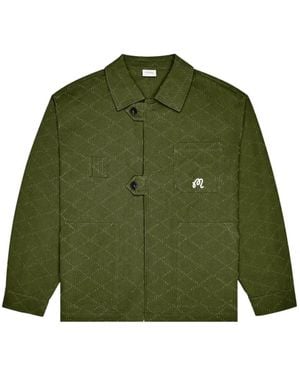 Malbon Golf Alameda Diamond-Textured Jacket - Green