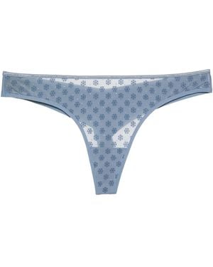 Marlies Dekkers Snowflake Mesh Thong - Blue