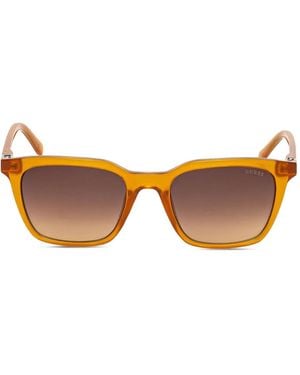 GUESS EYEWEAR Lunettes De Soleil À Monture Carrée - Brown