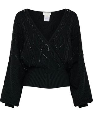 CAMILLA Surplice Jumper - Black