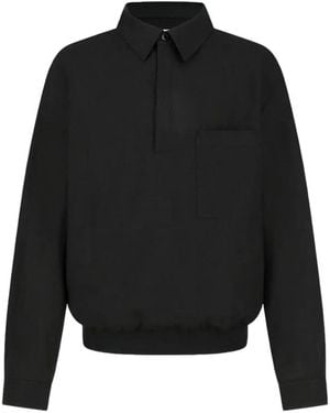 Amomento Linen-Blend Chest-Pocket Polo Shirt - Black
