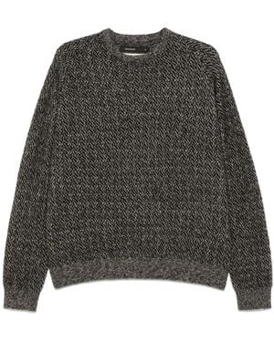 Frenckenberger Herringbone-Pattern Sweater - Gray