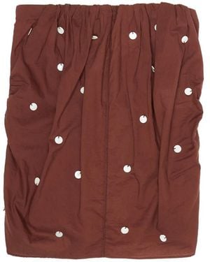 Bimba Y Lola Sequin-Embellished Gathered Top - Brown
