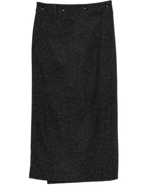 Samuel Guì Yang Button-Detail Wrap Skirt - Black