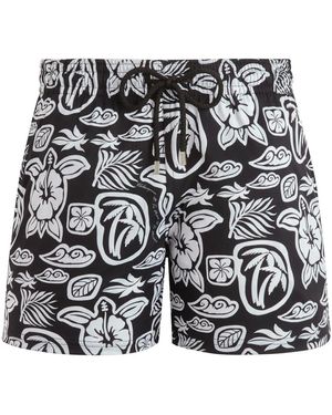Vilebrequin Badeshorts Mit Blumen-Print - Schwarz