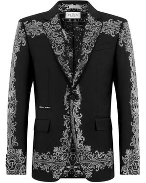 Philipp Plein Baroque Strass-Embellished Blazer - Black