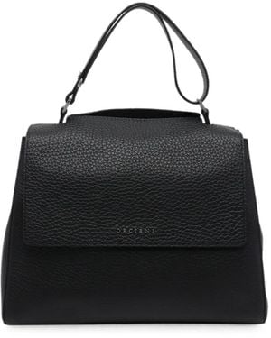 Orciani Sveva Pebbled-Leather Tote Bag - Black