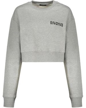 Balmain Cropped Sweatshirt - Grey