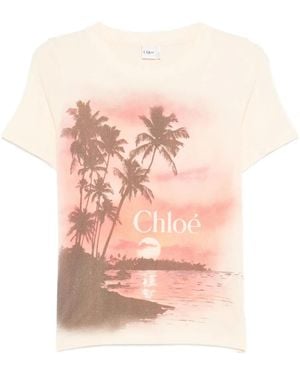 Chloé Logo-print T-shirt - Rosa