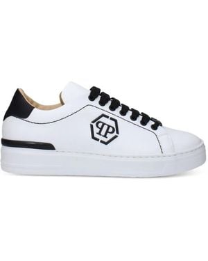 Philipp Plein Logo-Patch Lace-Up Sneakers - White