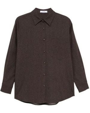 ELEH Chest-Pocket Button-Up Shirt - Brown