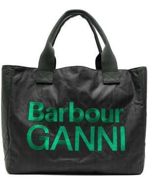 Barbour X Ganni Gewachste Tote Bag - Schwarz