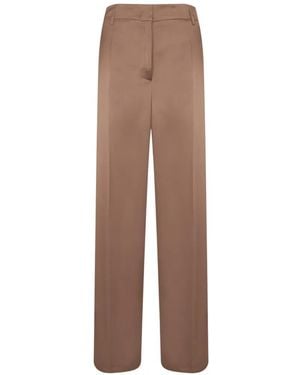 Blanca Vita Satin-Finish Palazzo Trousers - Natural