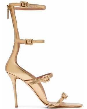 Malone Souliers Dido Buckle-Strap Heel Sandals - White